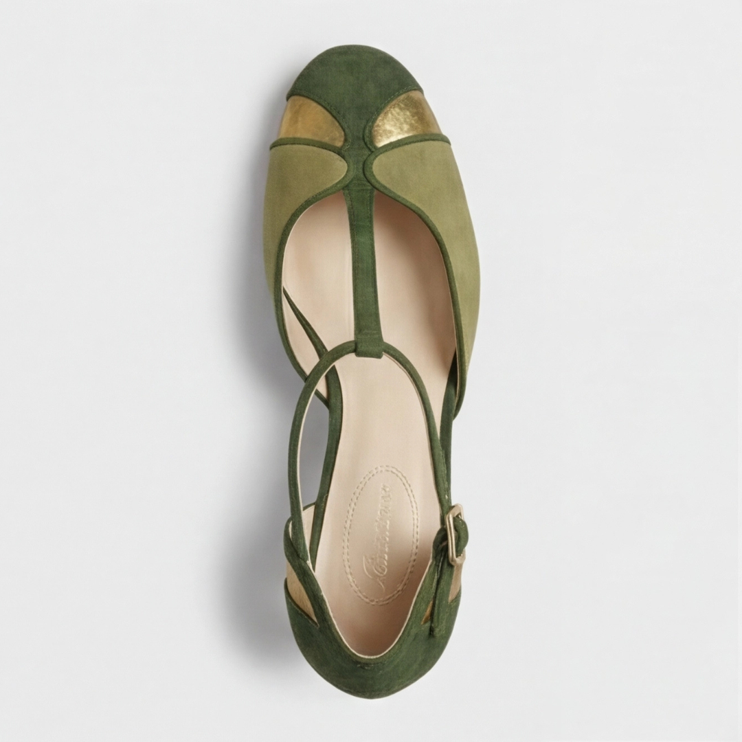 Coralise | Women's Two-Tone Kitten Heel Slingback Pumps