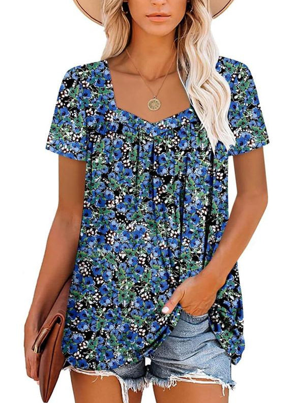 Janet | Cozy Printed Short-Sleeve Top