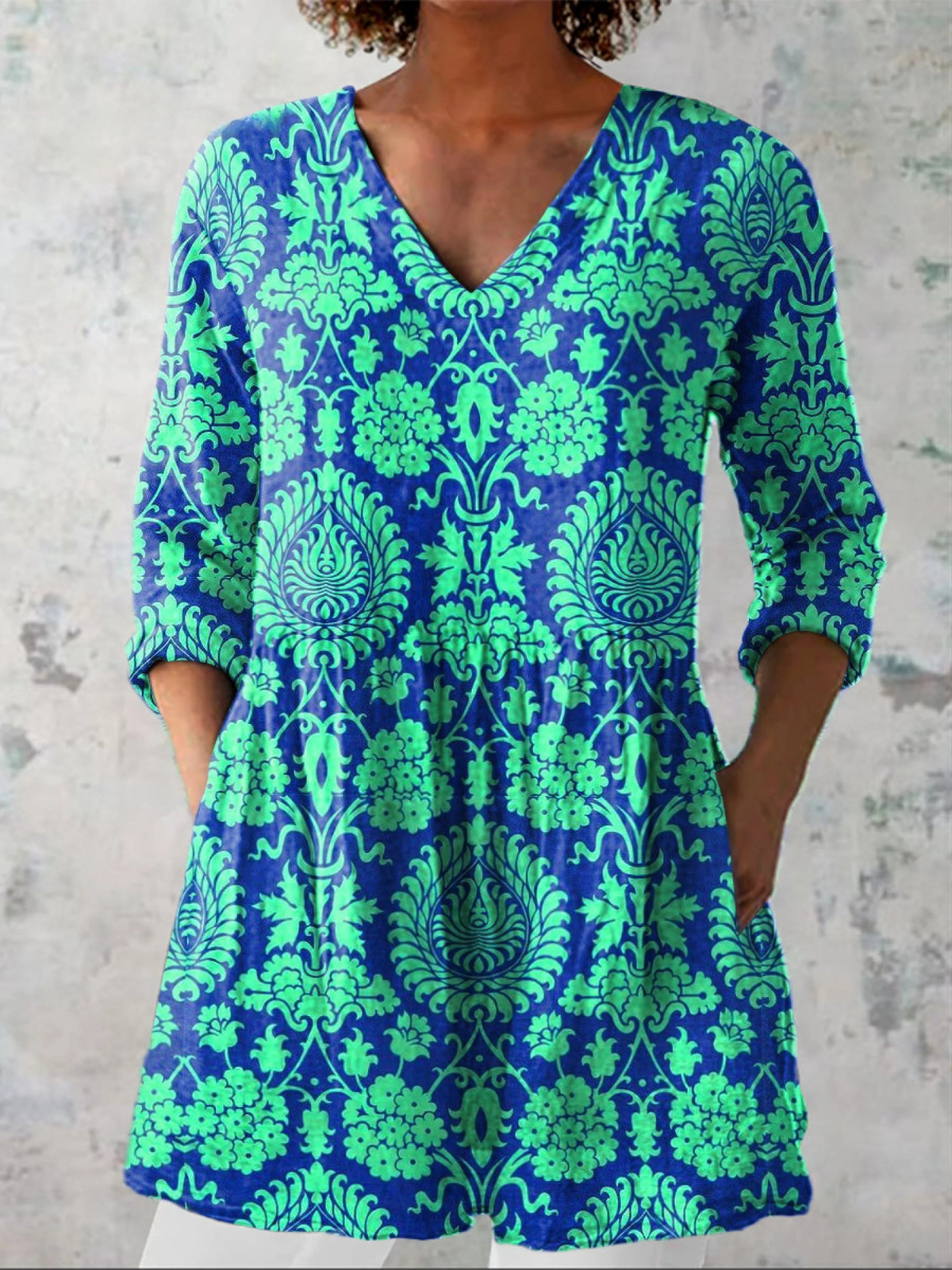 Ines | Long V-Neck Blouse