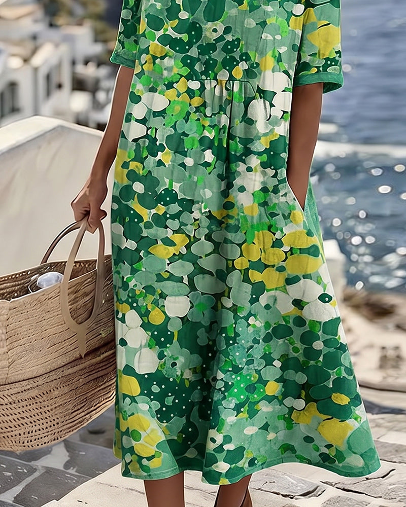 Elena | Loose Printed Midi Dress