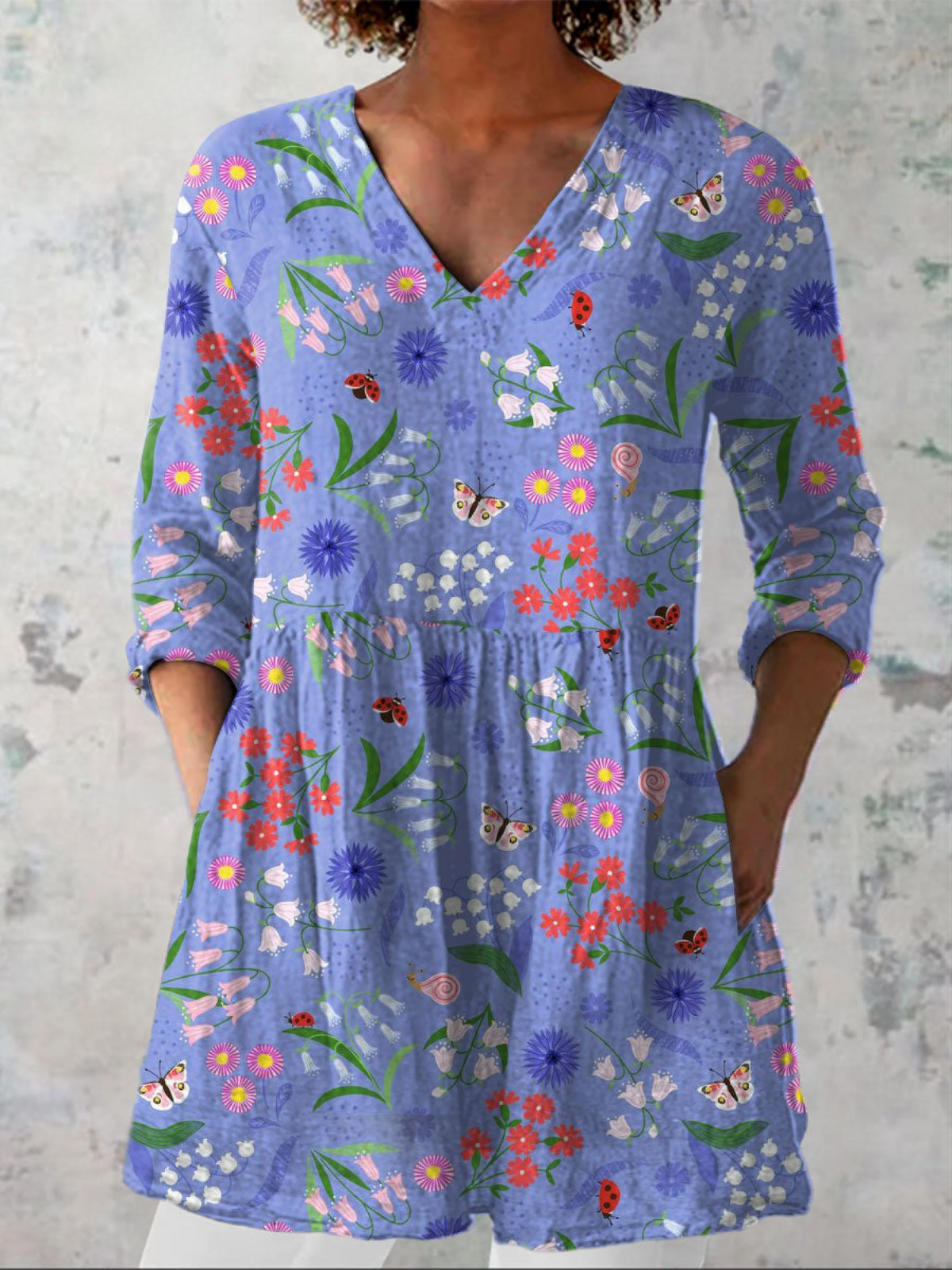 Aline | Long V-Neck Blouse