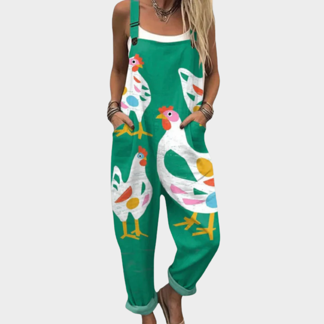 Comfortable Printed Overall | Green