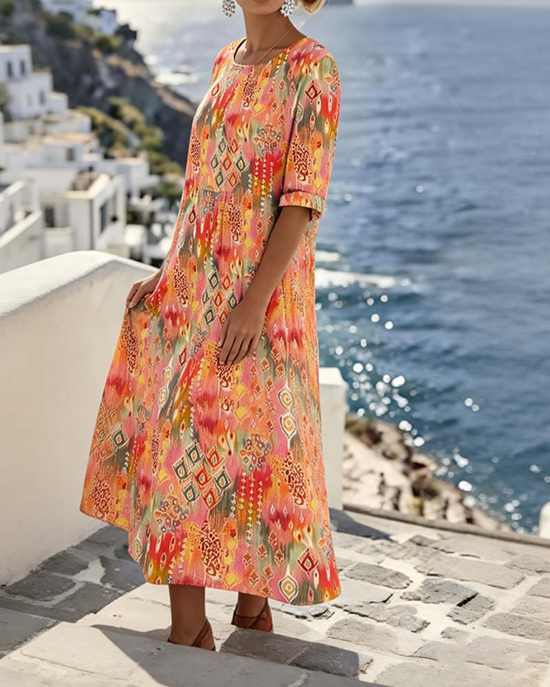 Emma | Loose Floral Midi Dress
