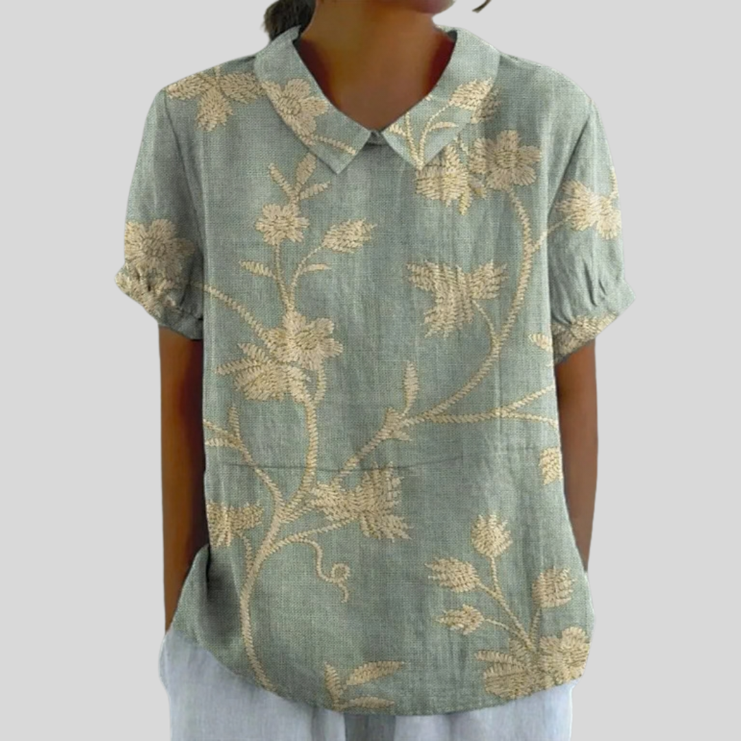 Celestine | Botanical Embroidery Blouse