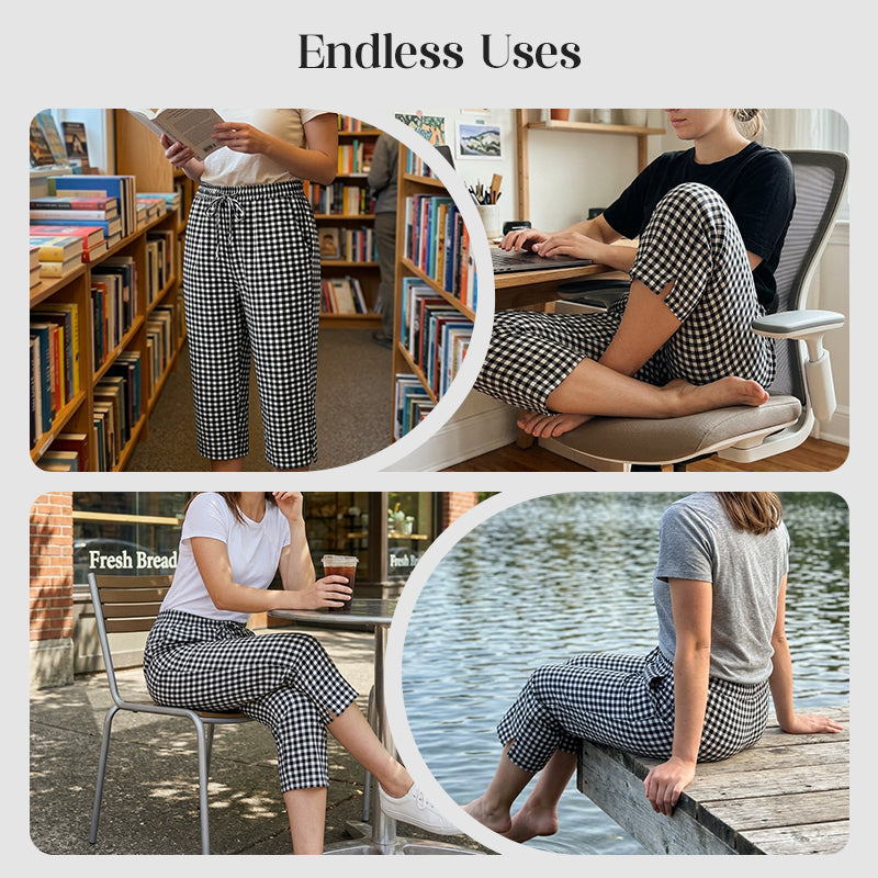 Jessy | Relaxed Summer Plaid Capri Pants