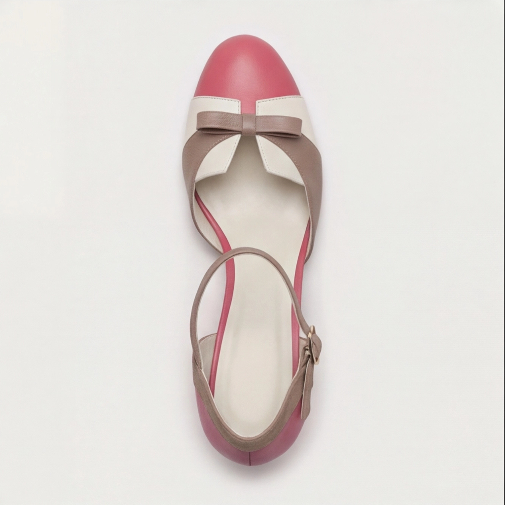 Quinnae | Women's Ribbon Detail Kitten Heel Pumps