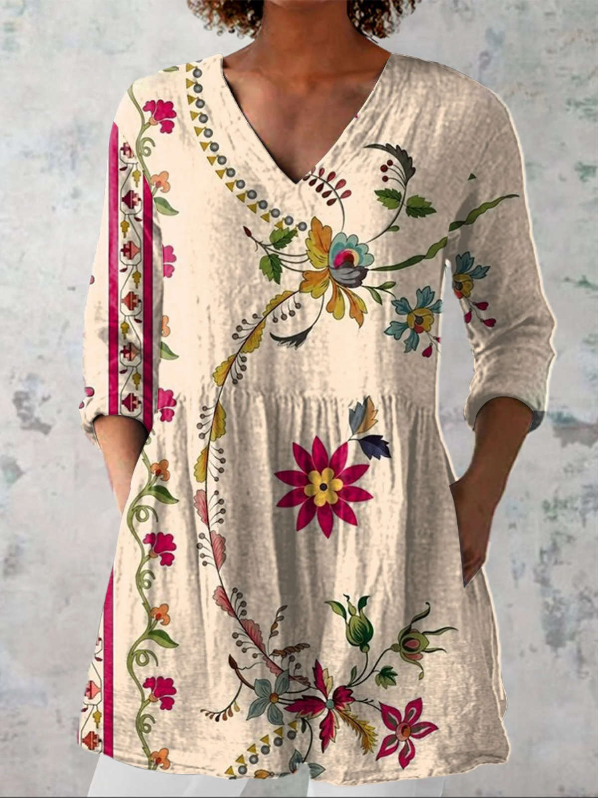 Clara | Long V-Neck Blouse