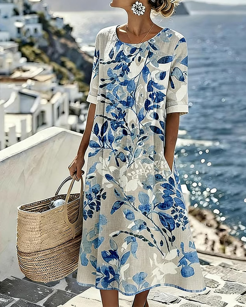 Alba | Loose Floral Midi Dress
