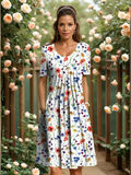 Harper | Elegant Floral Dress With Tummy Coverage