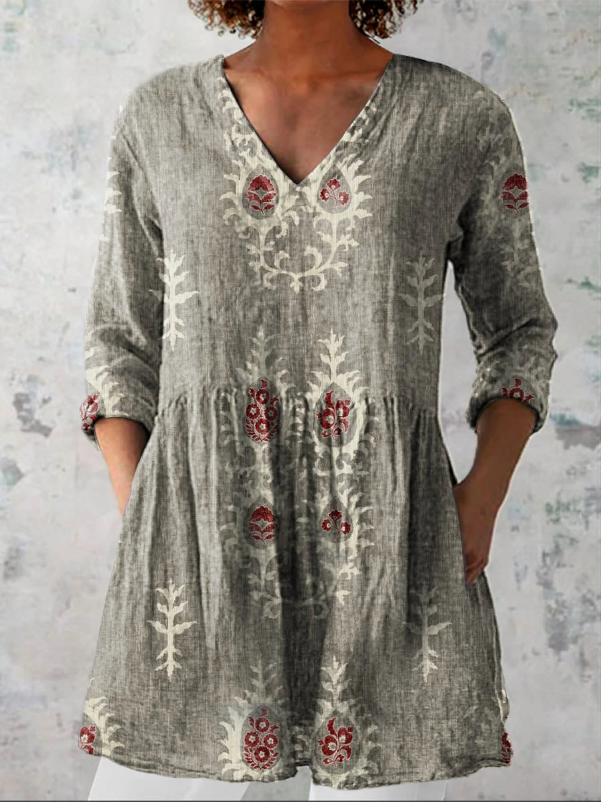 Elise | Long V-Neck Blouse