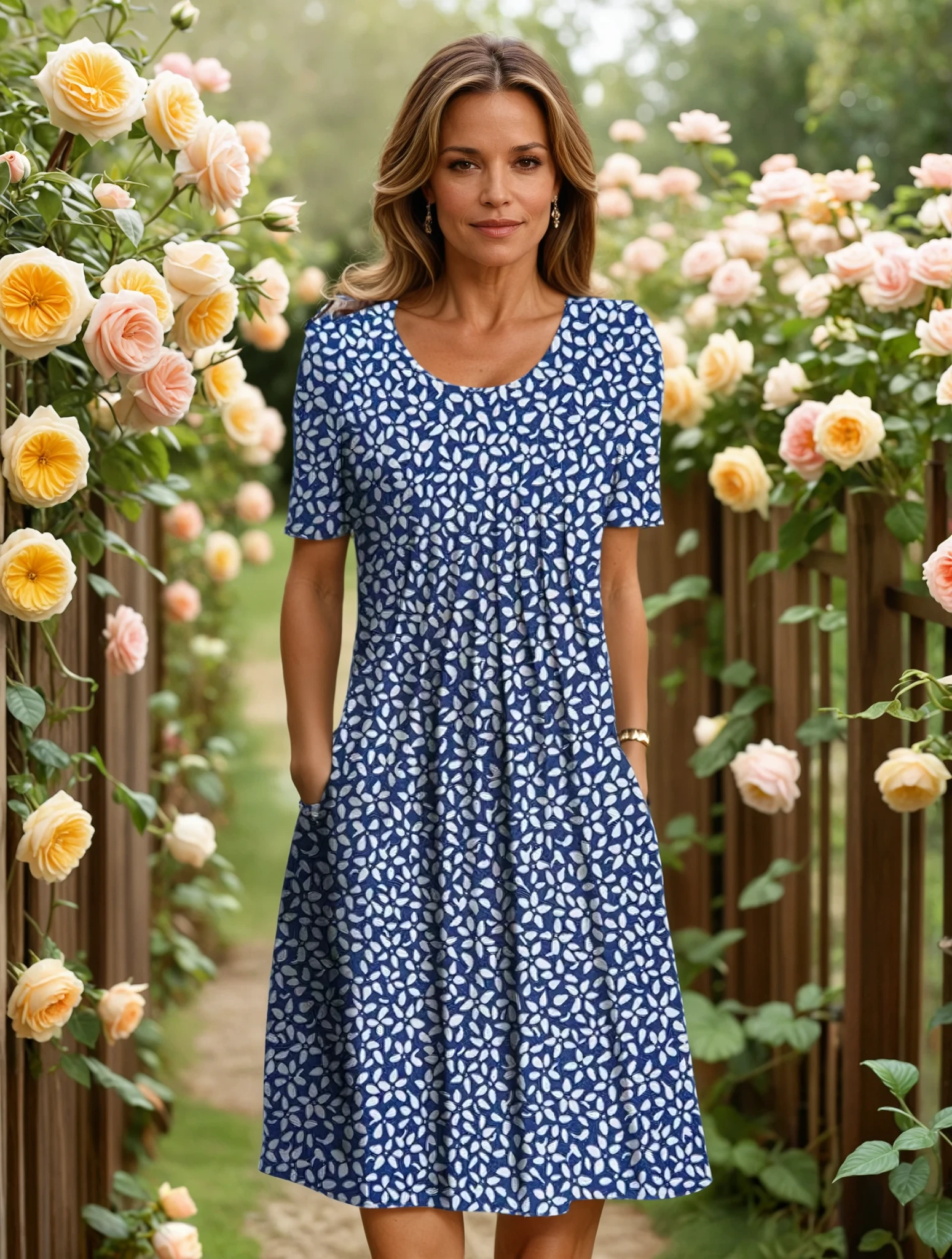 Harper | Elegant Floral Dress With Tummy Coverage