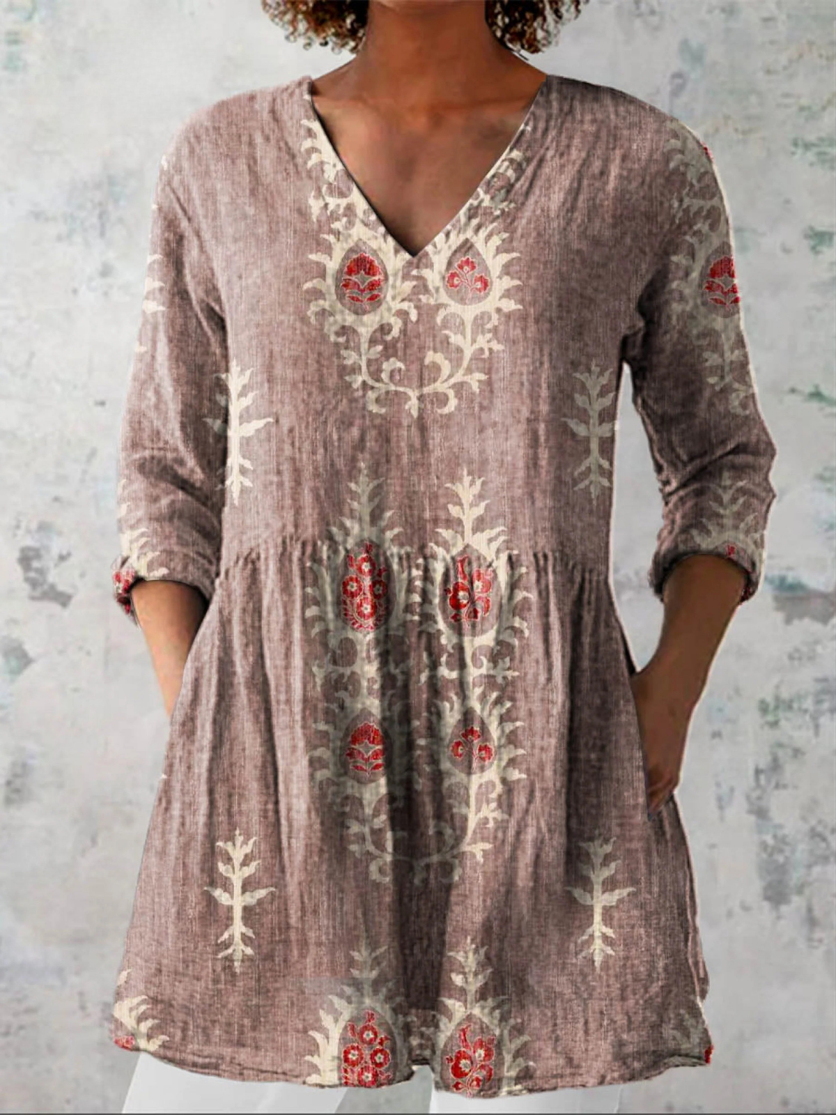 Elise | Long V-Neck Blouse