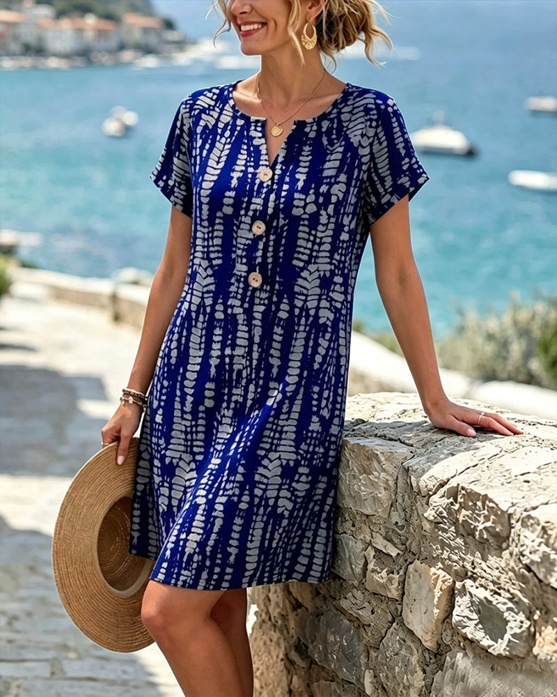 Marina | Printed Button Dress