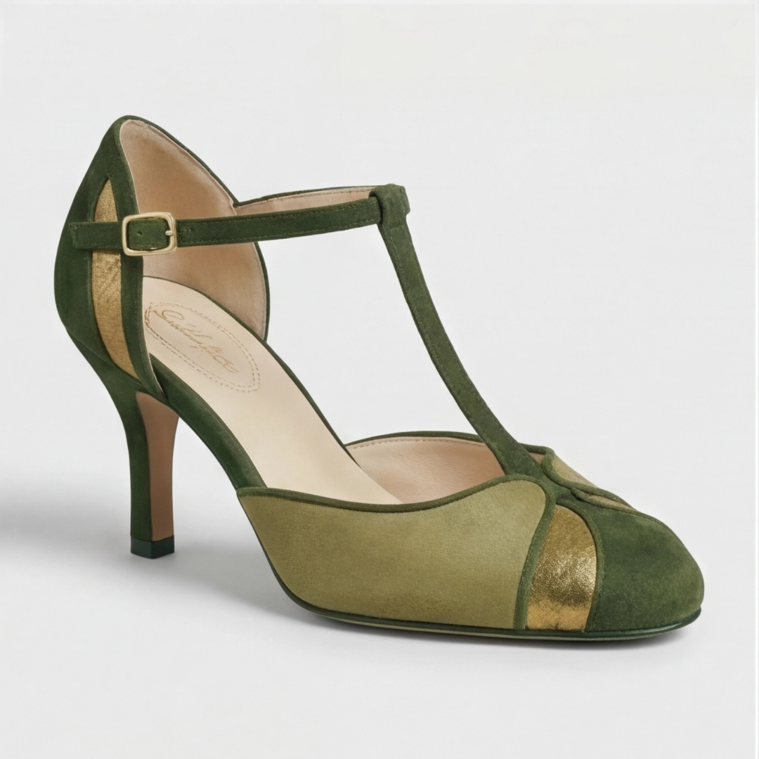 Coralise | Women's Two-Tone Kitten Heel Slingback Pumps
