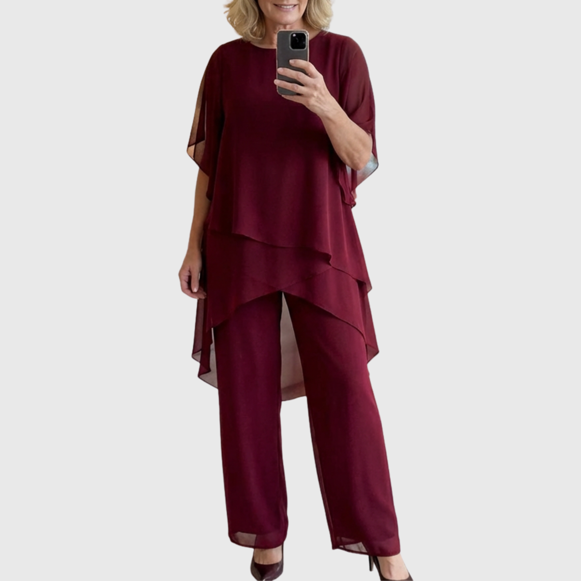 Linda Set with Draped Palazzo Pants