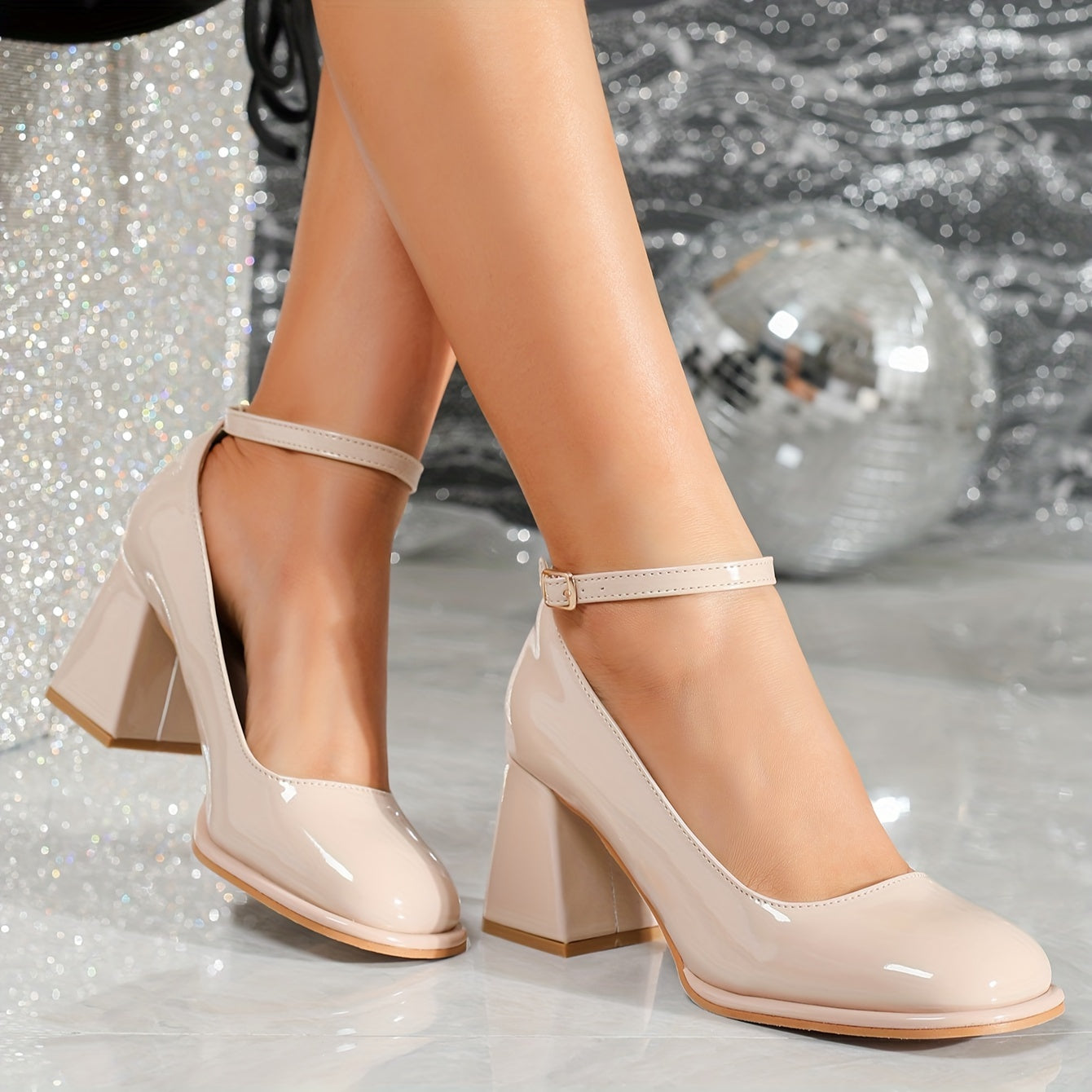 Celeste | Women's Patent Block Heel Sandals