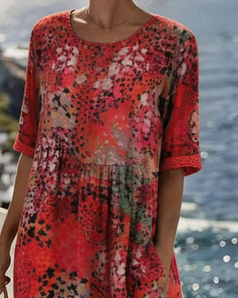 Paula | Loose Floral Midi Dress
