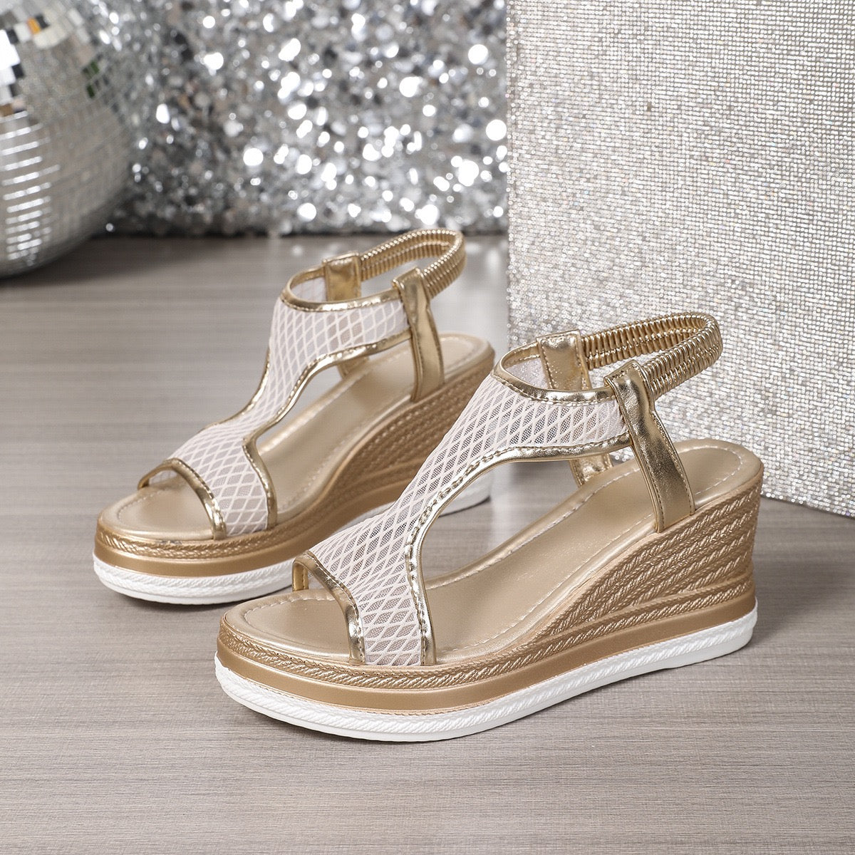 Hailey | Ergonomic Mesh Wedge Sandal