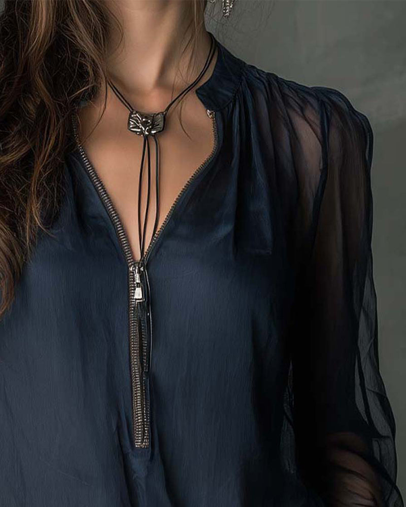 Jacky 1/2 Zip Blouse