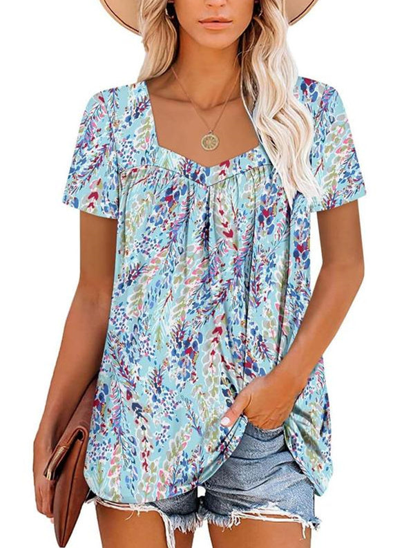 Janet | Cozy Printed Short-Sleeve Top