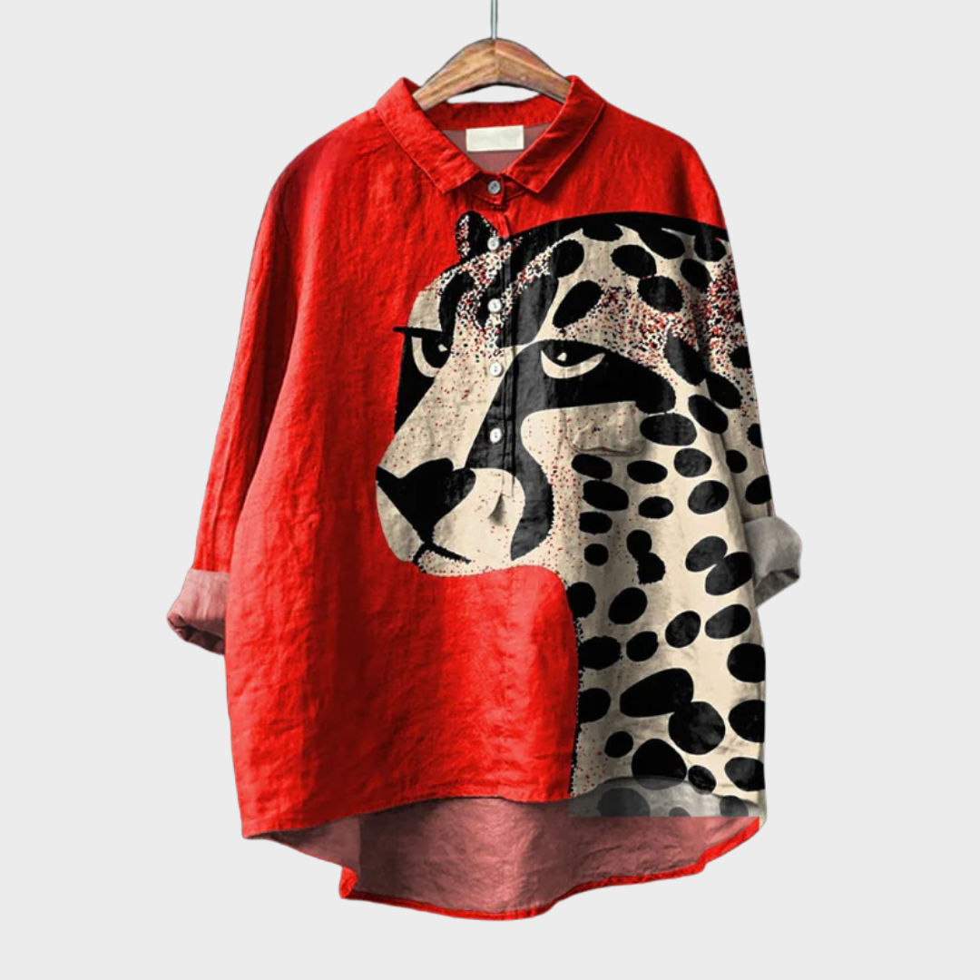 Tiffany | Feline Print Blouse