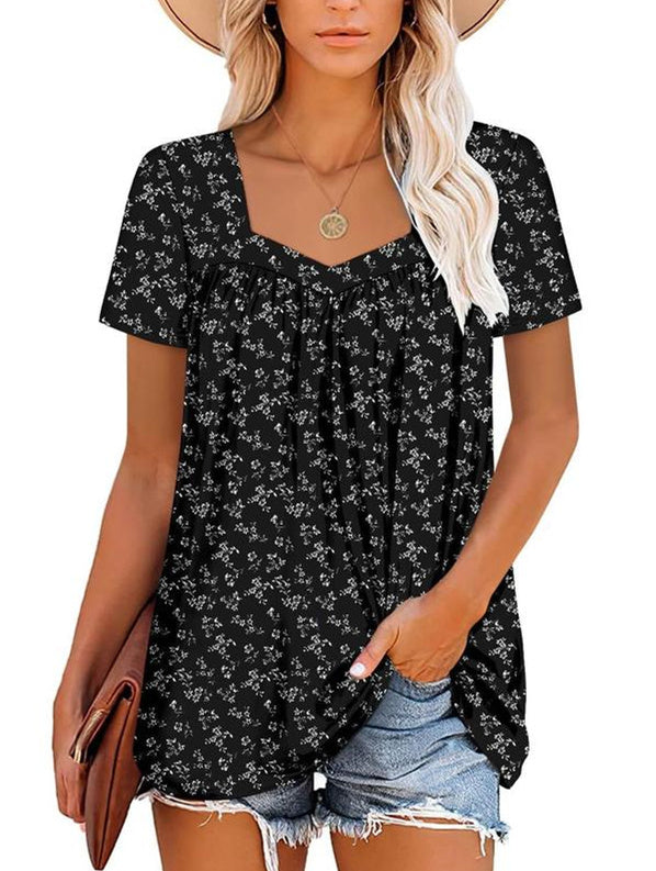 Janet | Cozy Printed Short-Sleeve Top