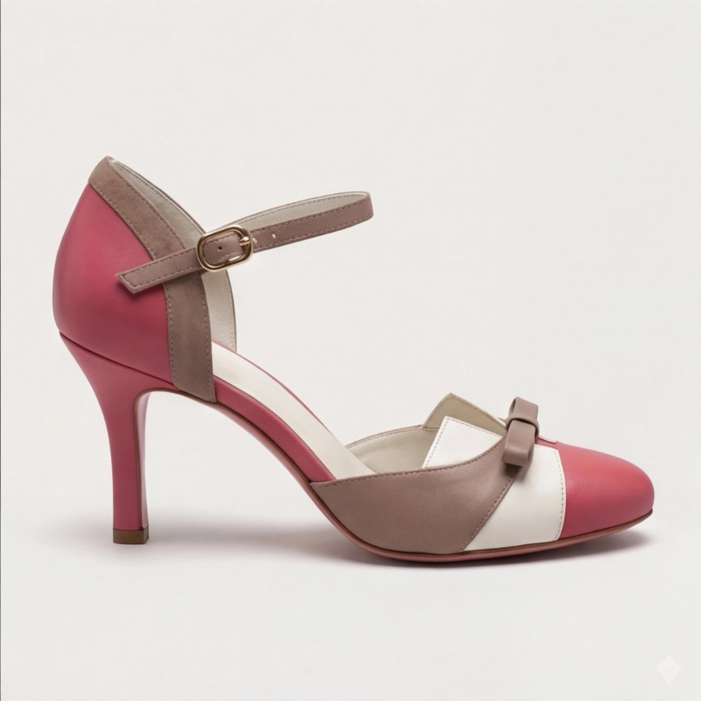 Quinnae | Women's Ribbon Detail Kitten Heel Pumps