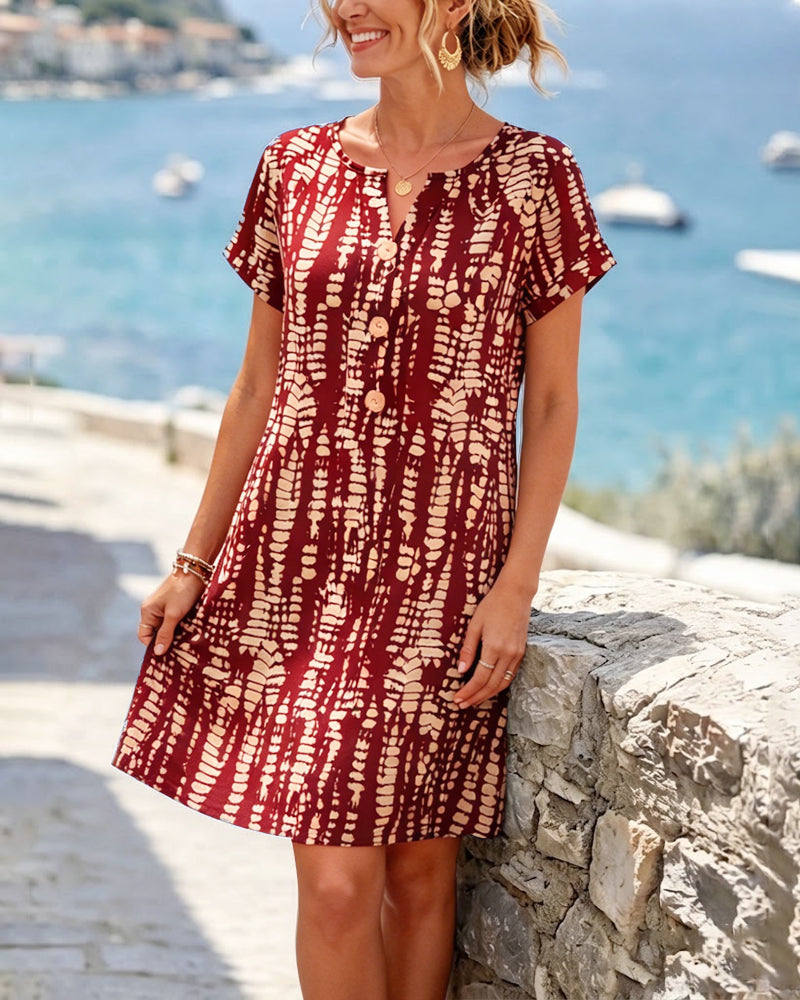 Marina | Printed Button Dress