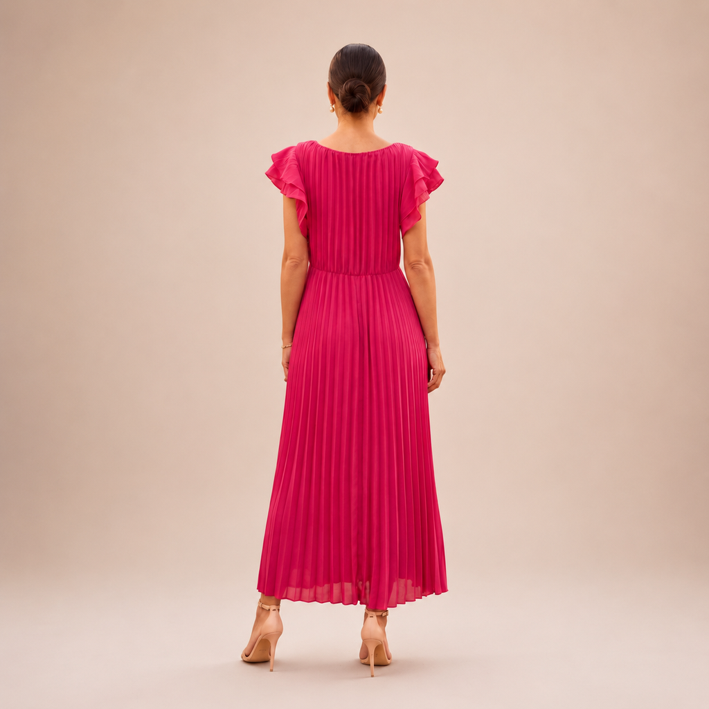 Seraphina | Elegant Pleated Maxi Dress with Twist Waist