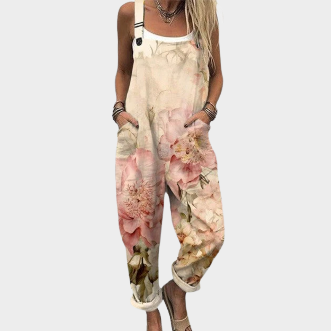 Comfortable Printed Overall | Beige