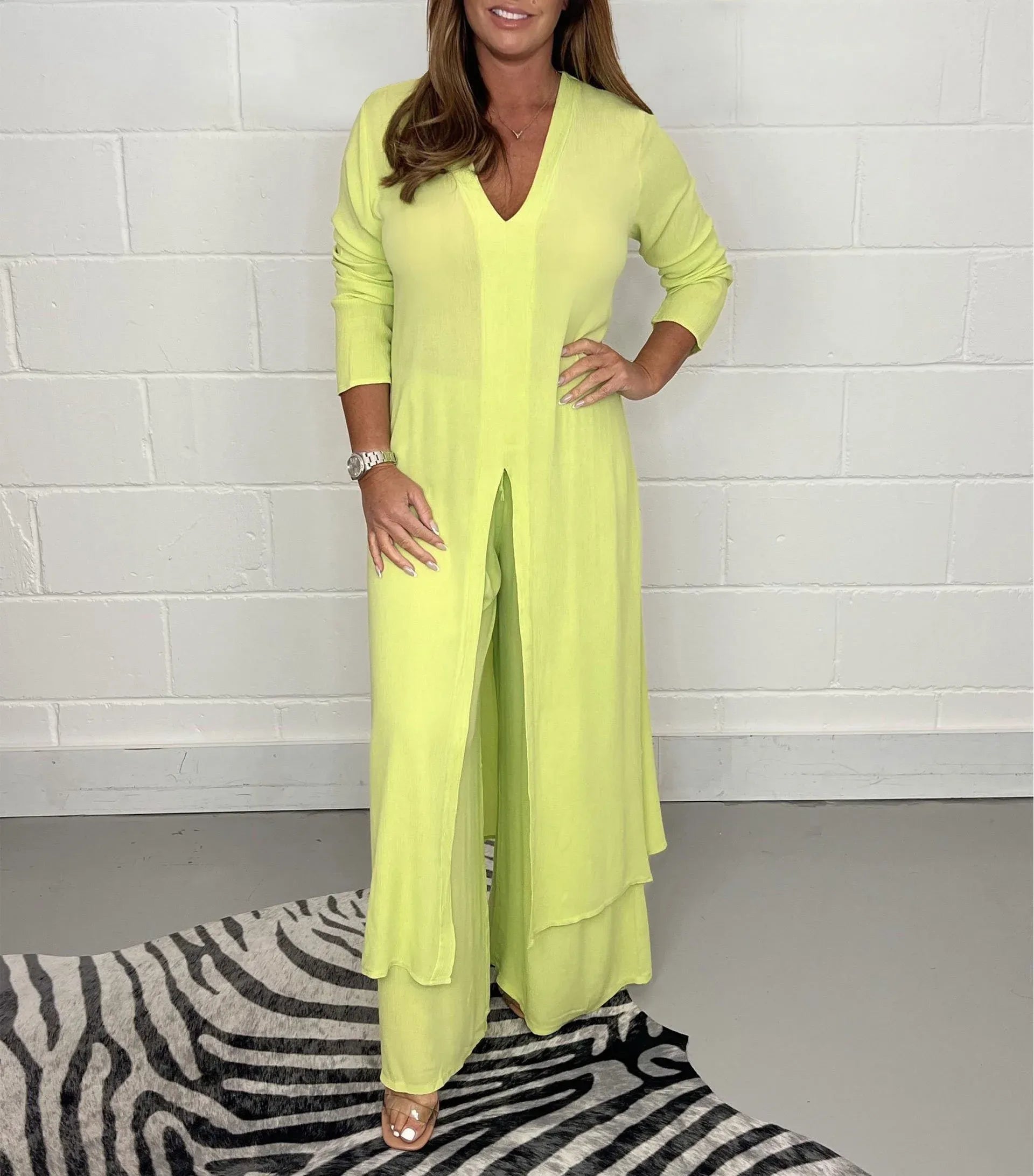 Cherly | Flowing Blouse and Wide Pants Set