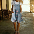 Saylor | Vintage Washed Soft Cotton Feel Denim Floral Jumpsuit