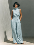 Maria | Tank Top and Wide Linen Pants Set