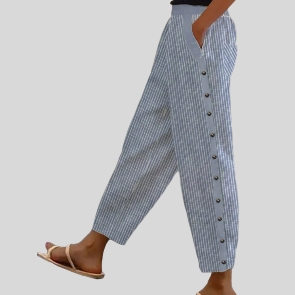 Linaya | Button Striped Pants