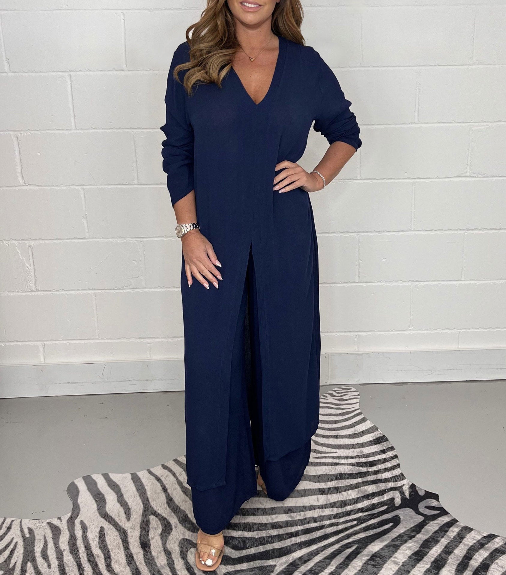 Cherly | Flowing Blouse and Wide Pants Set