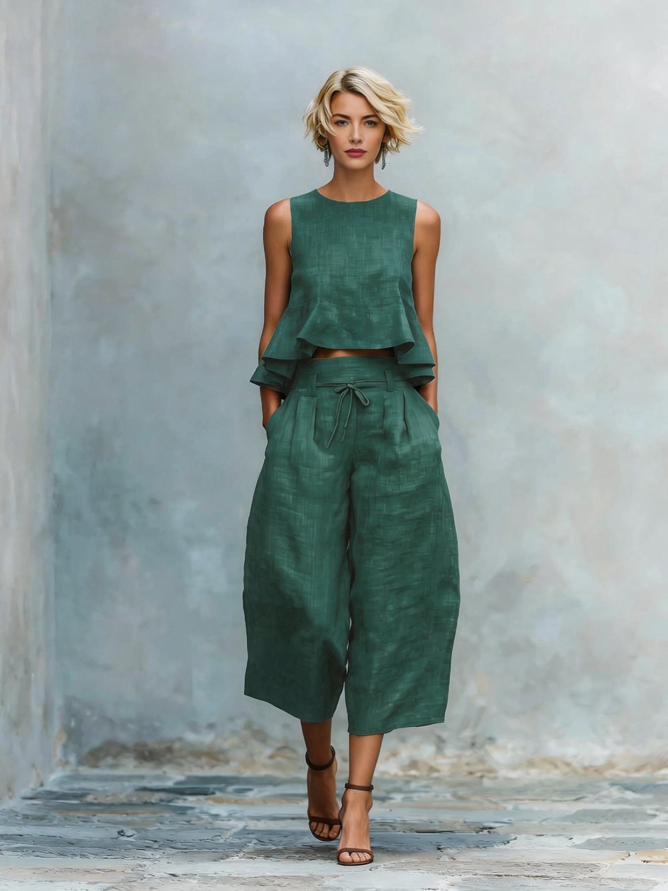 Rosalie | Ruffled Hem Two-Piece Set