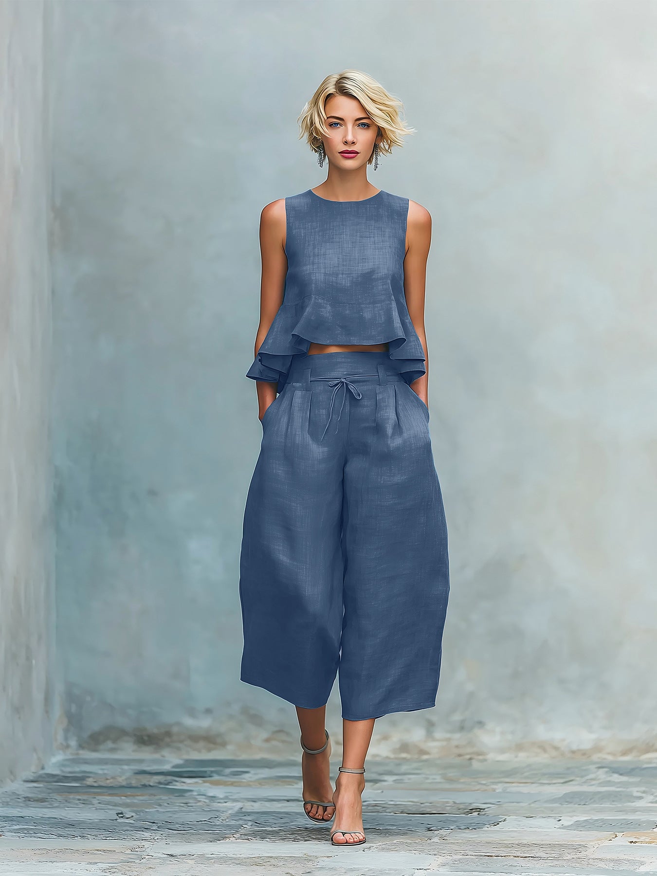 Rosalie | Ruffled Hem Two-Piece Set