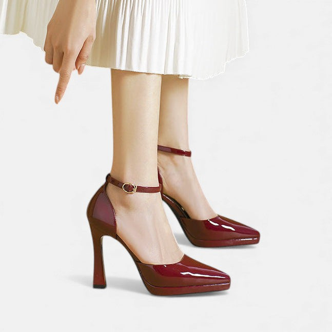 Evette | Women's Leather Block Heel Pumps