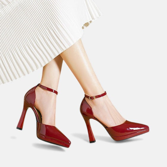 Evette | Women's Leather Block Heel Pumps