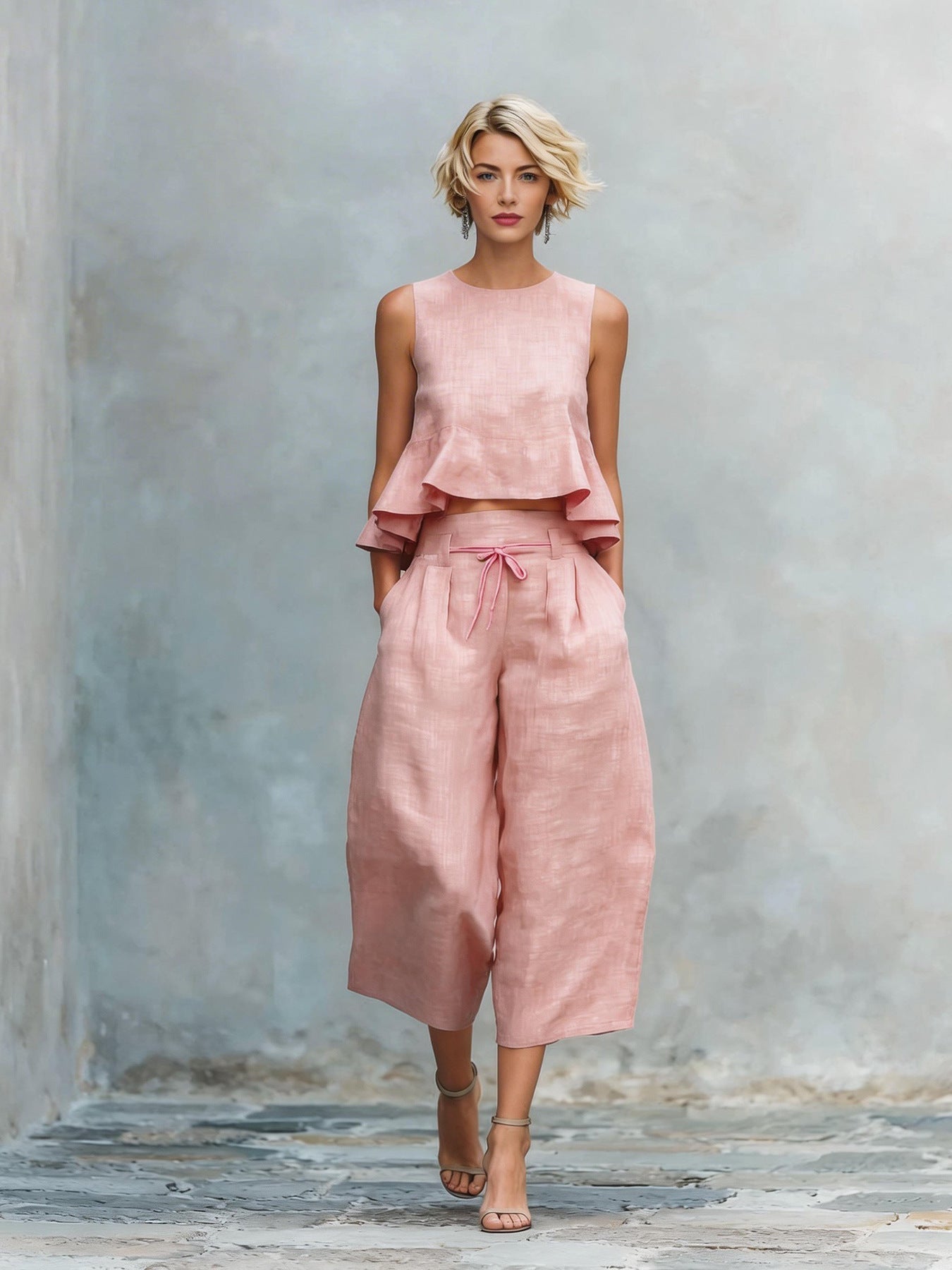 Rosalie | Ruffled Hem Two-Piece Set