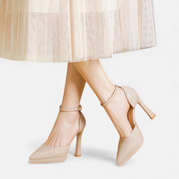 Evette | Women's Leather Block Heel Pumps