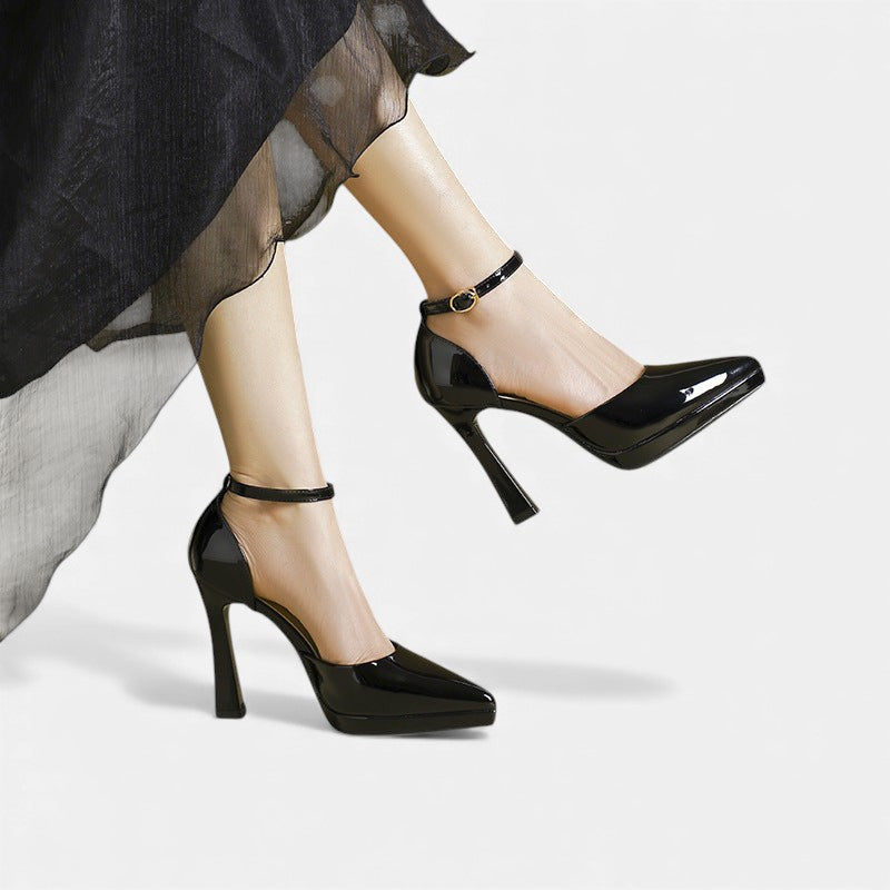 Evette | Women's Leather Block Heel Pumps