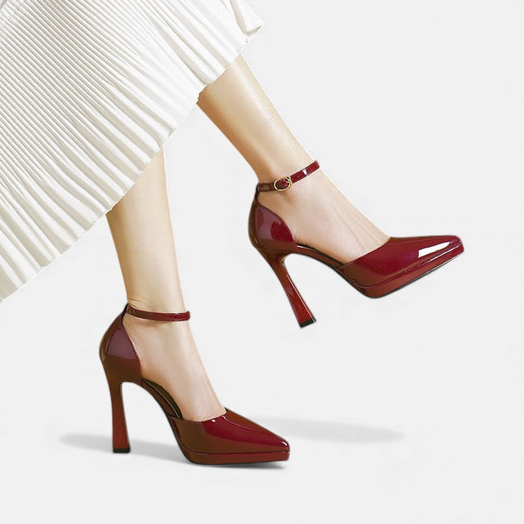 Evette | Women's Leather Block Heel Pumps