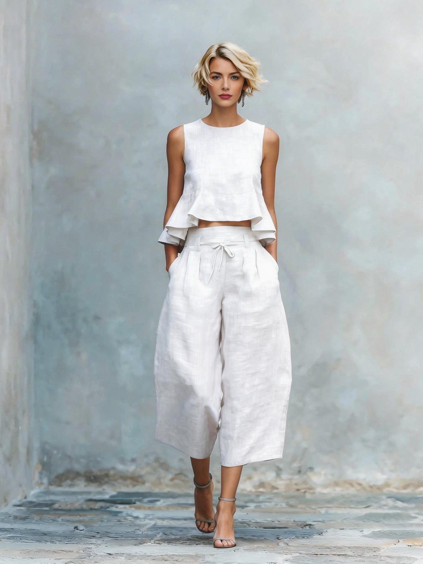 Rosalie | Ruffled Hem Two-Piece Set