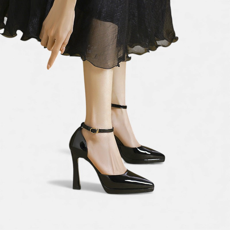 Evette | Women's Leather Block Heel Pumps