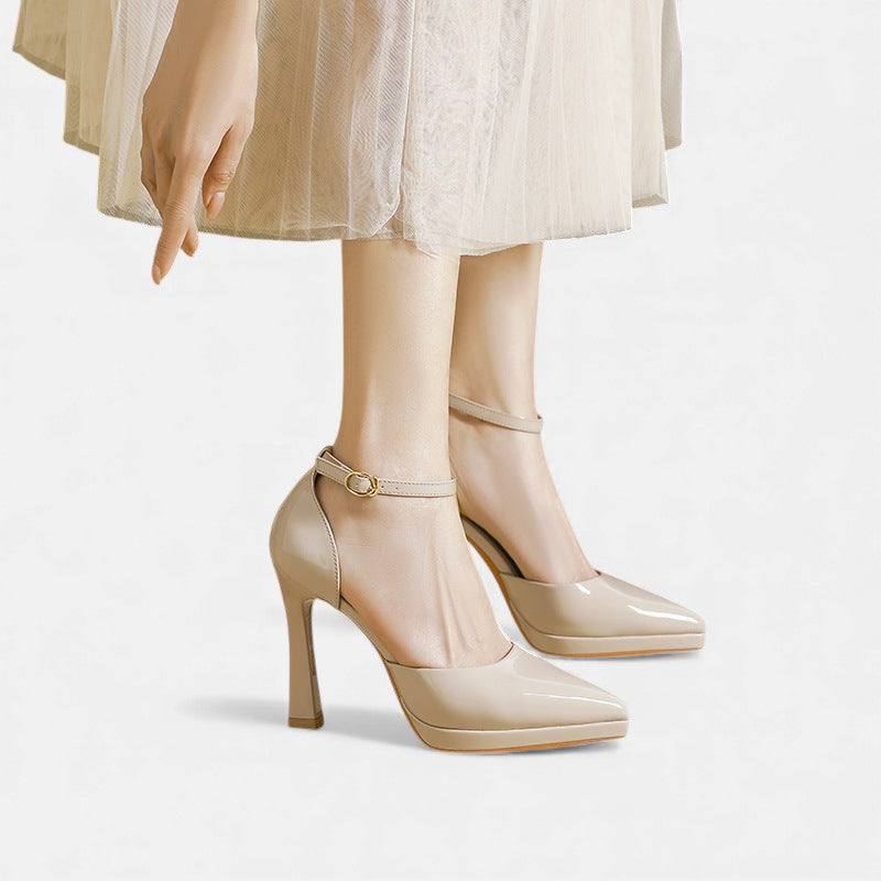Evette | Women's Leather Block Heel Pumps