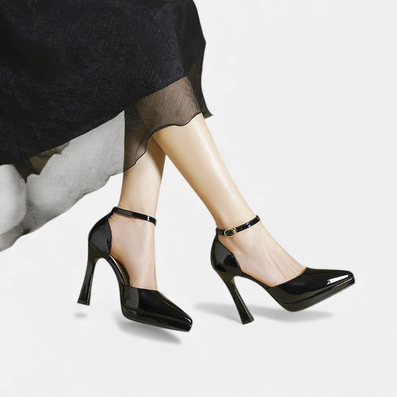 Evette | Women's Leather Block Heel Pumps