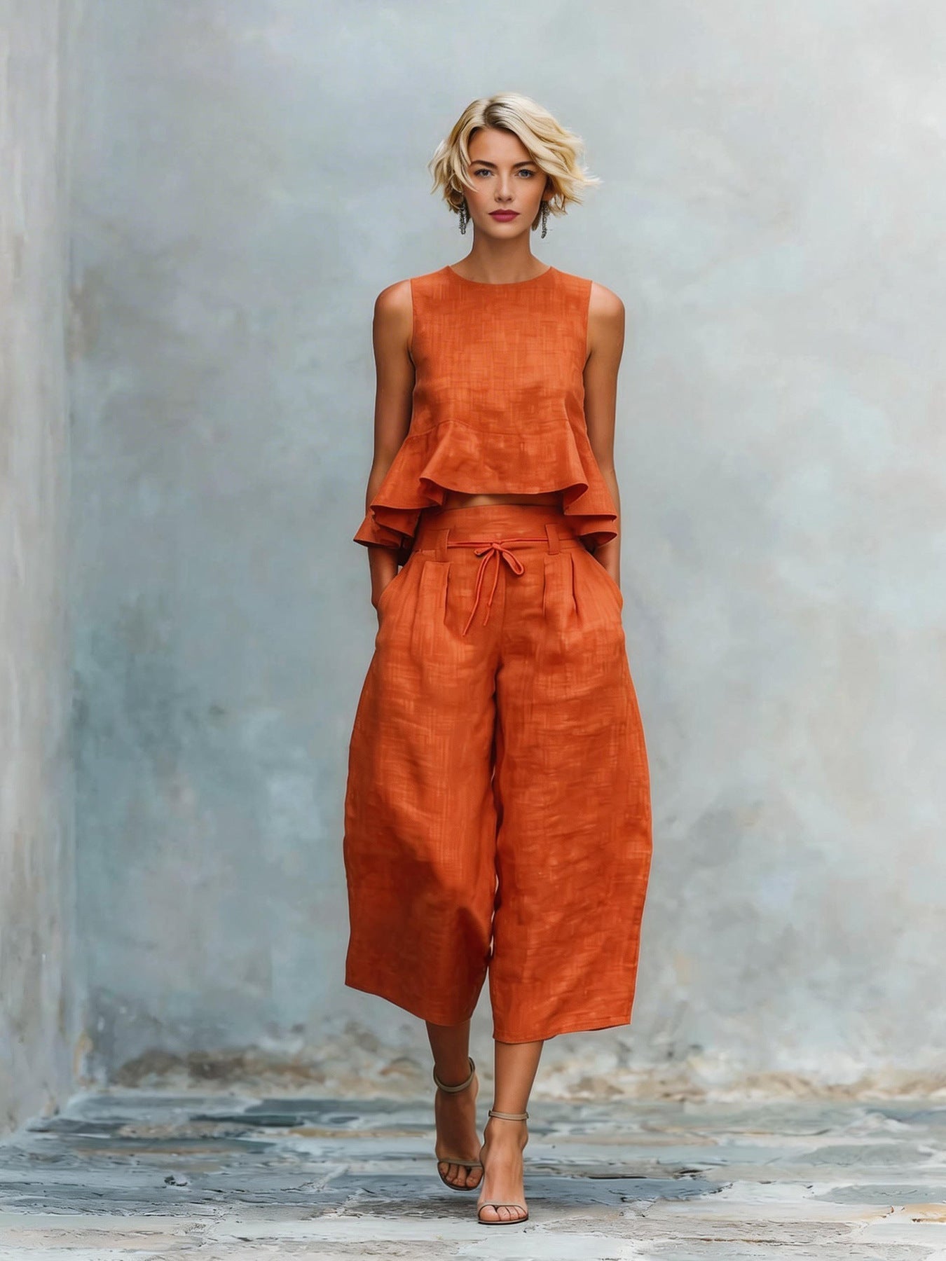 Rosalie | Ruffled Hem Two-Piece Set