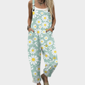 Comfortable Printed Overall | Light Blue with Flowers