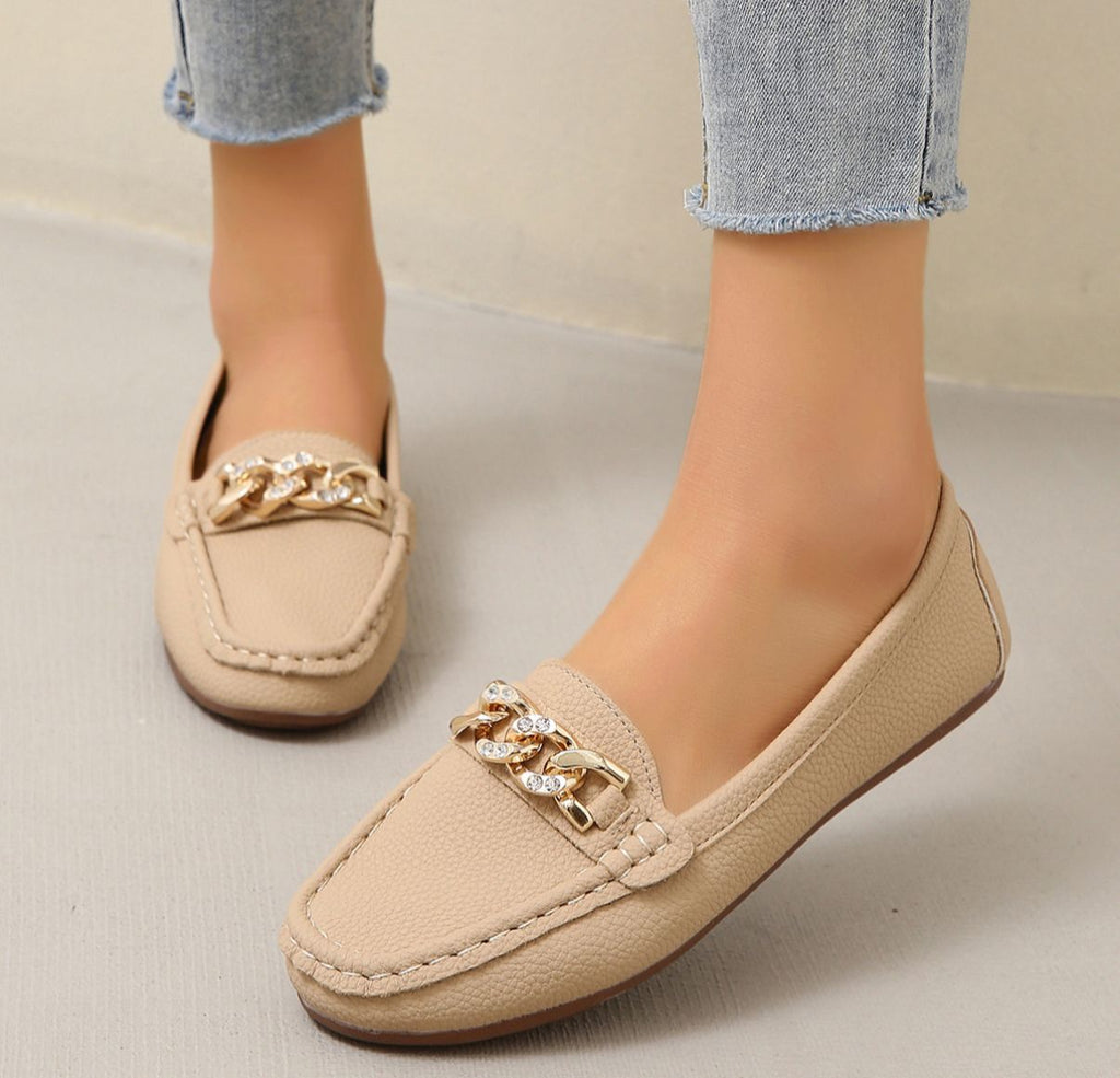 Eden | Flat Diamond Buckle Loafers